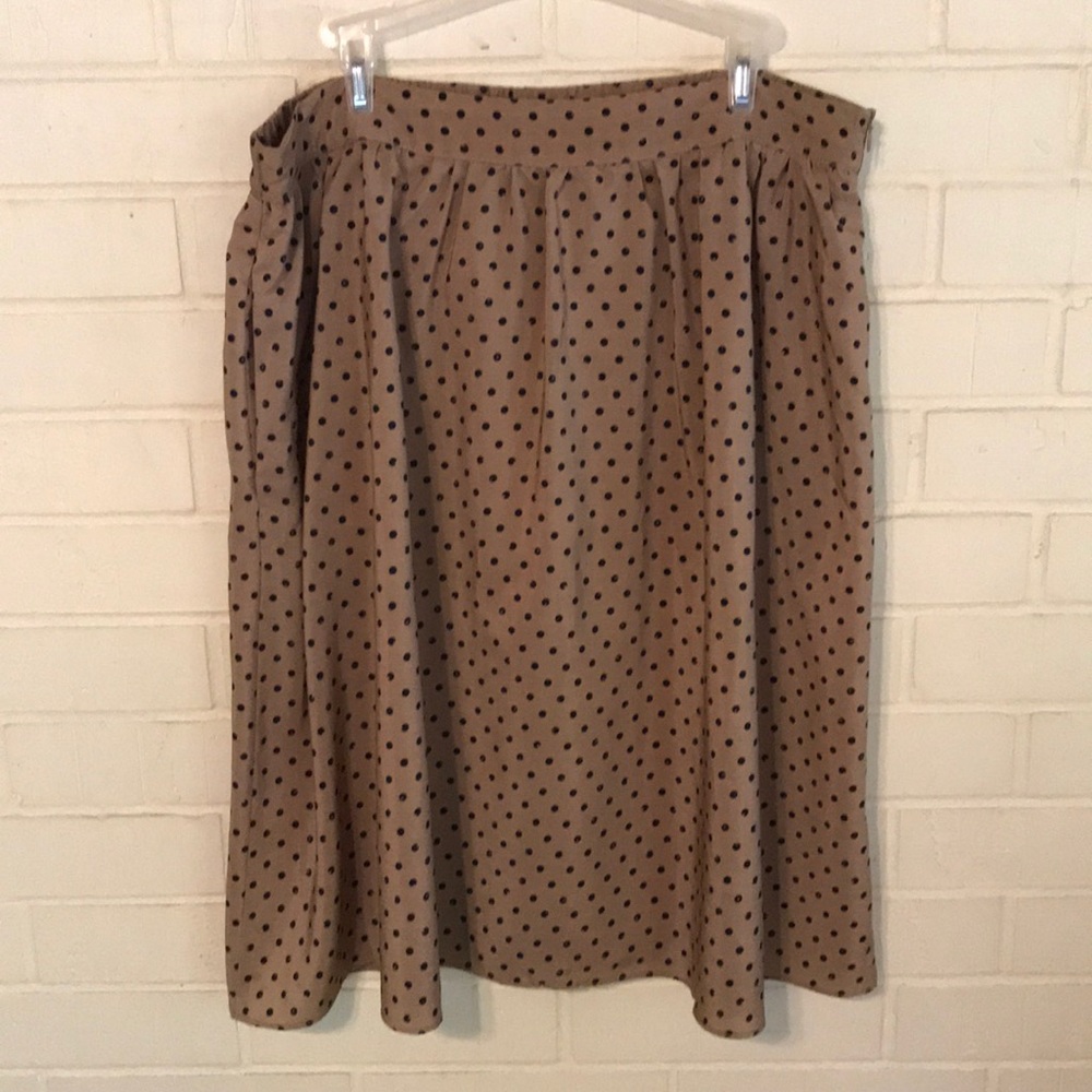 Beige with Navy Polkadot Skirt